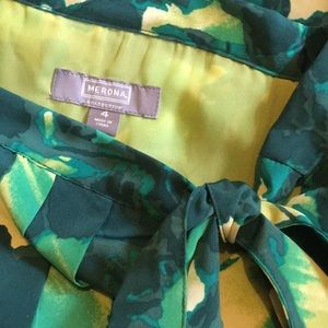 Merona | Dresses | Vibrant Green Floral Dress | Poshmark